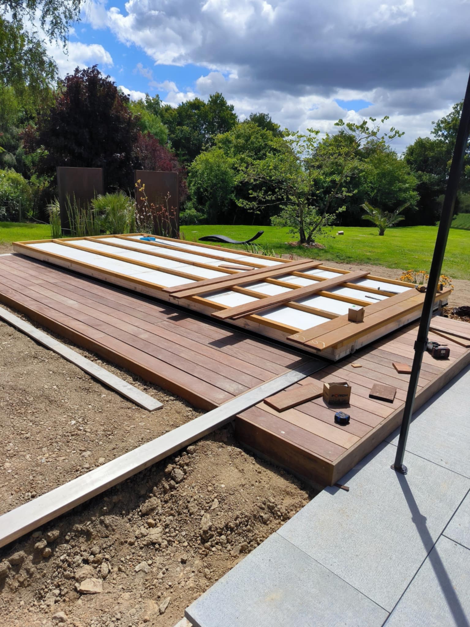 terrasse en cours de réalisation
